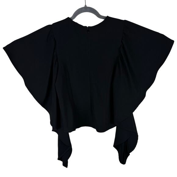 Leith Black Short Batwing Sleeve Round Neck Stretchy Blouse Size S - Picture 2 of 6